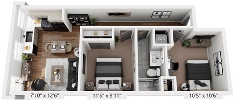 2 bed 1 bath A at The Avenue Lofts Golden Apartments, Golden, Colorado